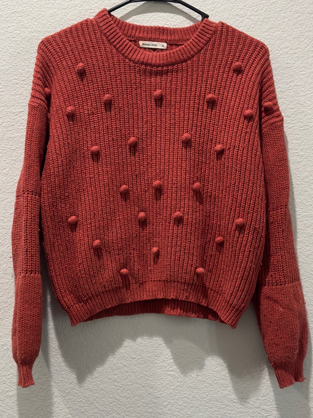 Marine Layer Rowan Crewneck Sweater in Rust Red